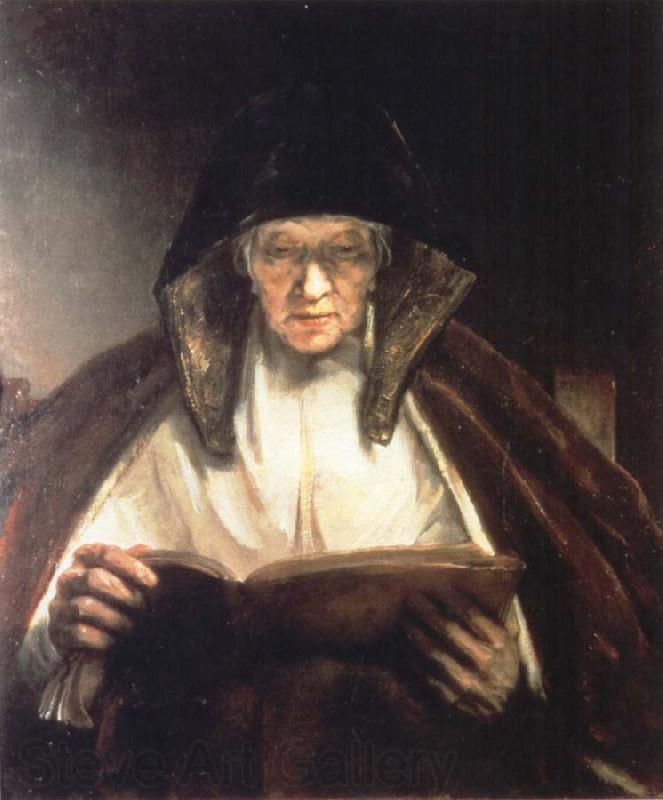 REMBRANDT Harmenszoon van Rijn An Old Woman Reading Norge oil painting art